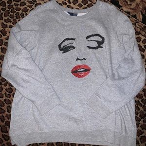 Rhinestone Face Pullover
